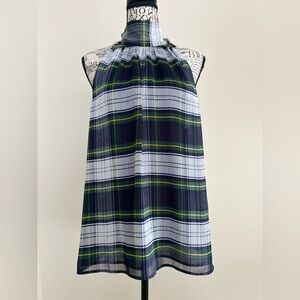 J Crew Sleeveless Plaid Blouse — US size 12